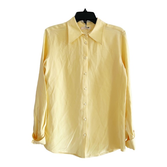 Suistudio Alec Pure Silk Blouse in Light Yellow Size EU 38, US 6, New w/Tag $299 - Picture 2 of 10